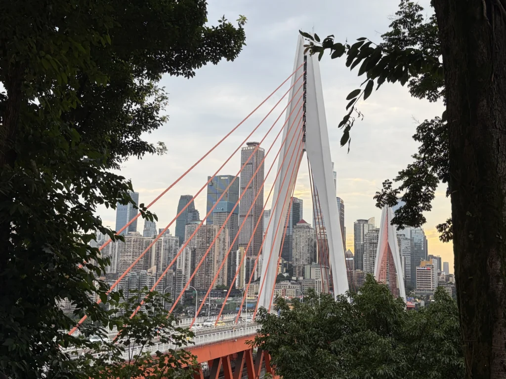晨霧廣場看東水門大橋 View of Dongshuimen Bridge from Chenwu Square