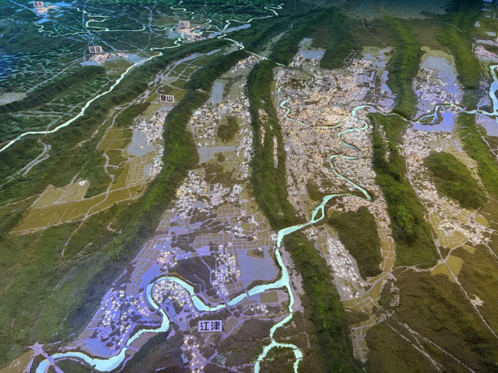 重慶主城區及鄰近區縣的地形模型 Topographic Model of Urban Chongqing and Adjacent Districts and Counties