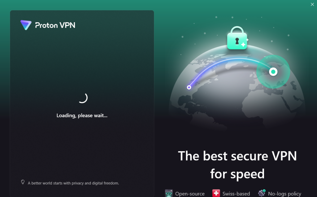 Proton VPN is starting up | Proton VPN 正在啟動