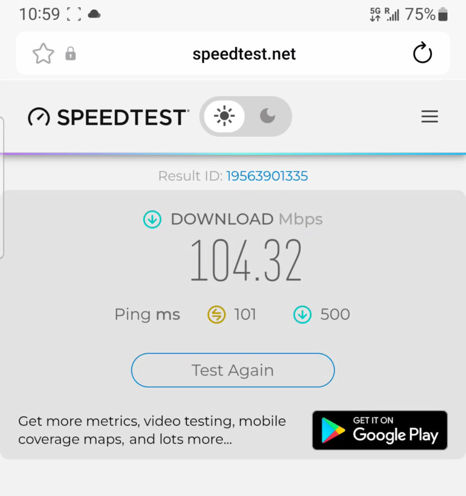 Holafly 測速結果 Speedtest of Holafly